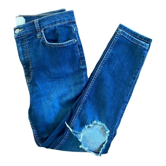 Free People Skinny Jeans 61855-16515125 Distressed Knees Womens Size 29 Stretch - Picture 3 of 16